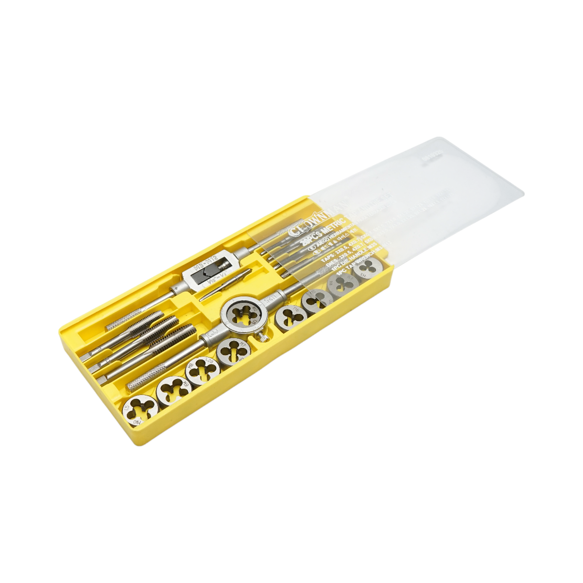 Trusa tarozi si filiere metrice M3-M12mm 20 piese Crownman - imagine 2