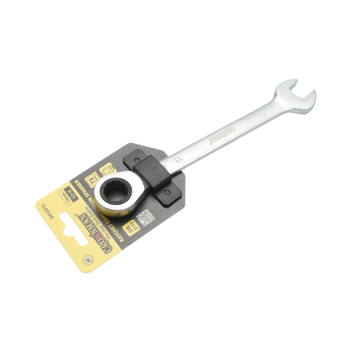 Cheie combinata fixa si inelara cu clichet 13mm Cr-V Crownman - imagine 2