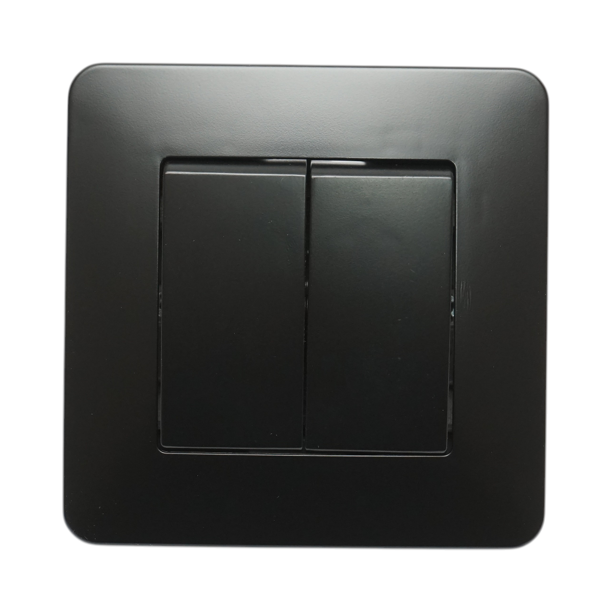 Intrerupator dublu cap scara negru incastrat 220V, 10AX, PC 80x80mm - imagine 2