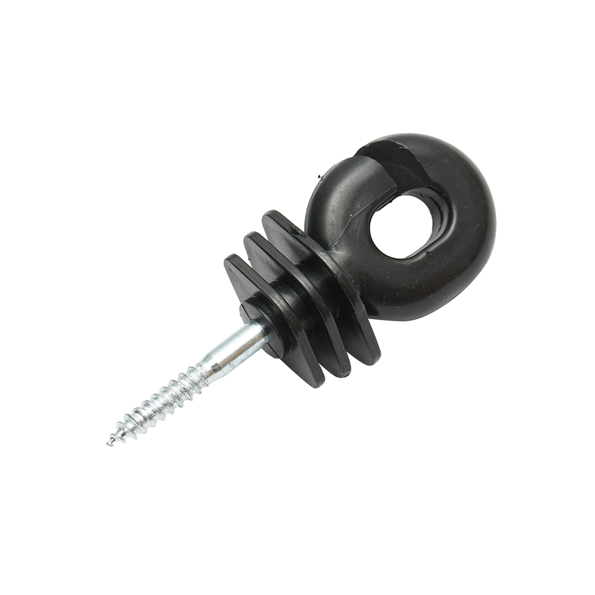 Izolator canelat negru 5.9mm, 100x40mm pentru fir gard electric Breckner Germany - imagine 2