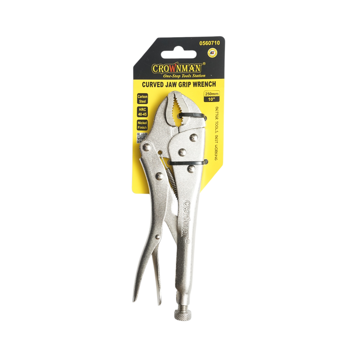 Cleste autoblocant cu falci curbate multifunctional 250mm profesional Crownman - imagine 2