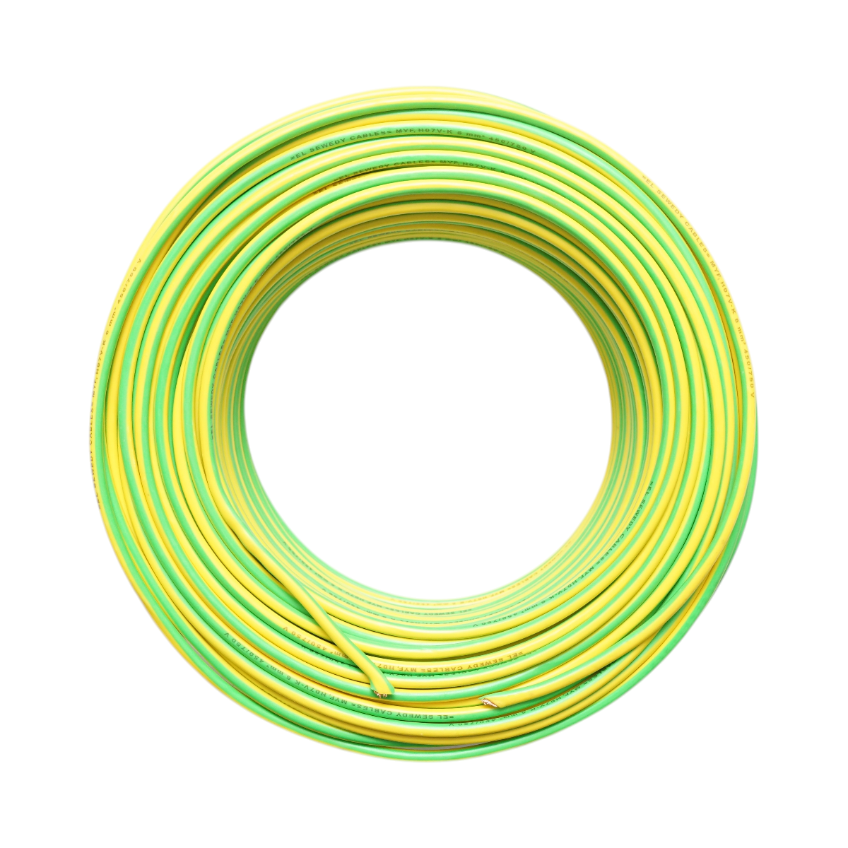 Cablu impamantare cupru 6mm galben-verde MYF H07V-K, izolatie PVC 450/750V 100m/rola - imagine 2