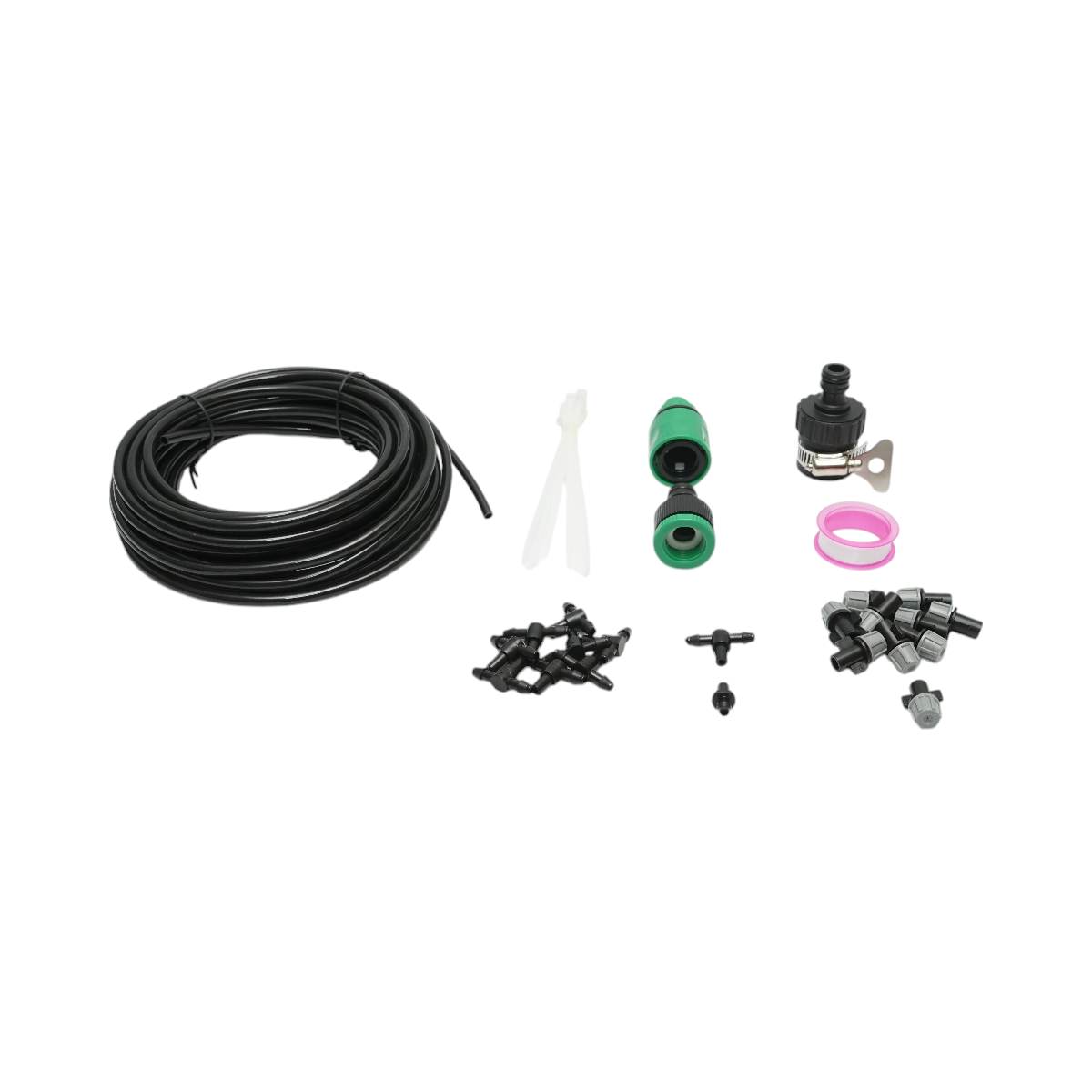 Kit complet irigare prin pulverizare cu furtun 10m, duze, conectori 35 piese - imagine 2