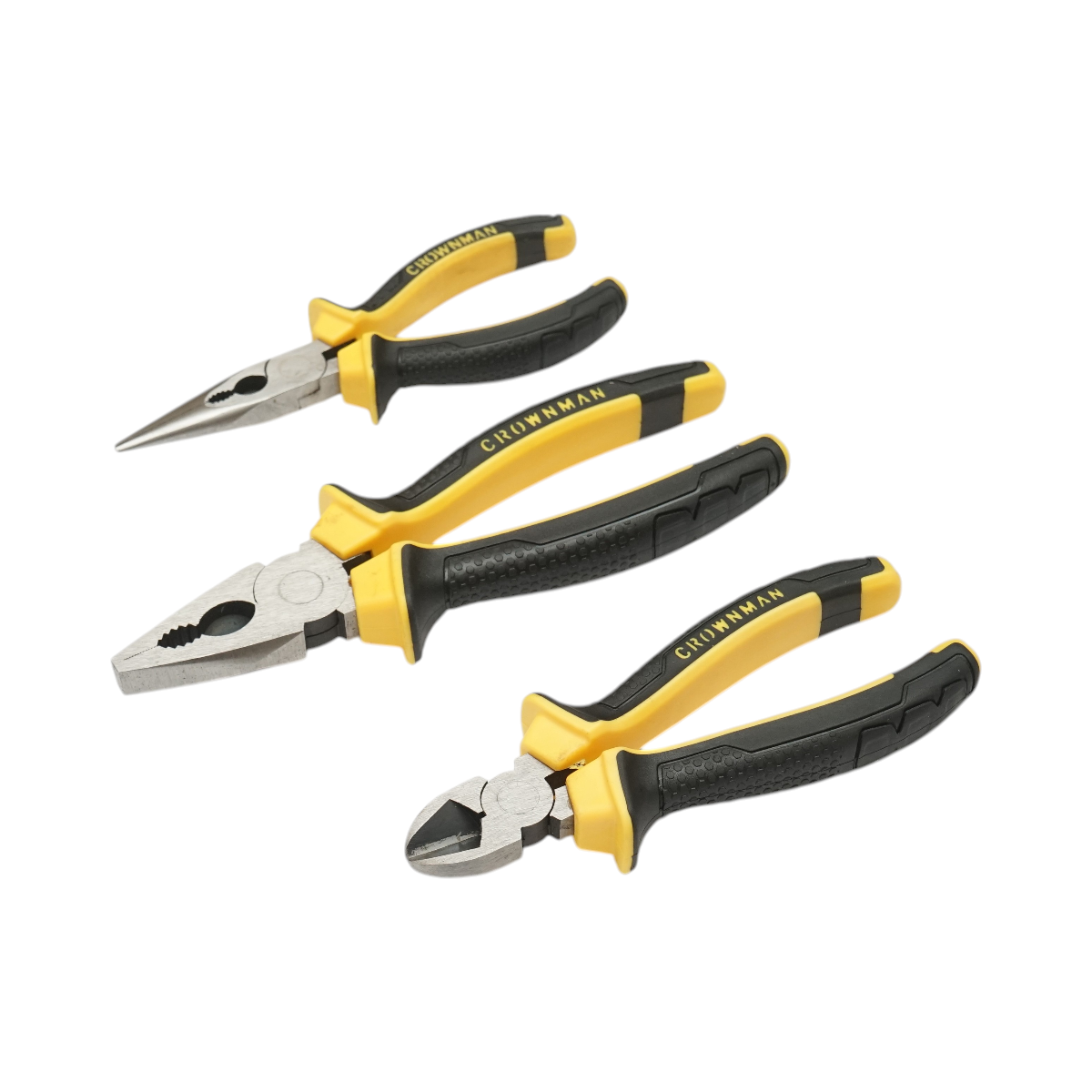 Set 3 clesti patent combinat 200mm, sfic 165mm, varf ascutit 165mm profesional Crownman - imagine 2