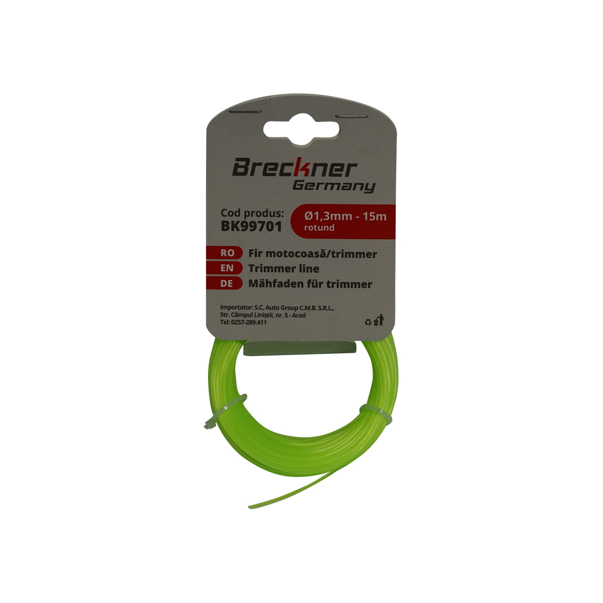 Fir rotund pentru motocoasa 1,3 mm x 15 m Breckner Germany - imagine 2
