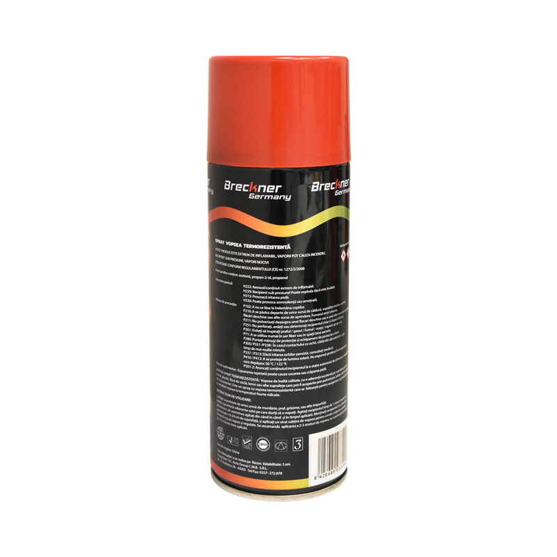 Spray vopsea acrilic termorezistent la 400 grade rosu 450ml Breckner Germany - imagine 2