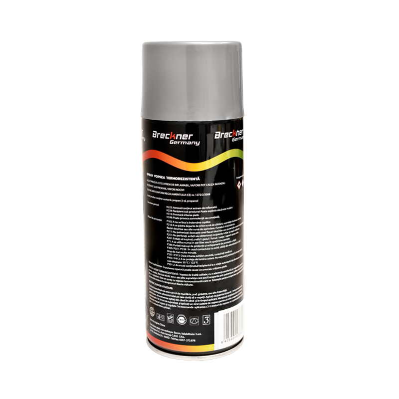 Spray vopsea acrilic termorezistent la 400 grade argintiu 450ml Breckner Germany - imagine 2