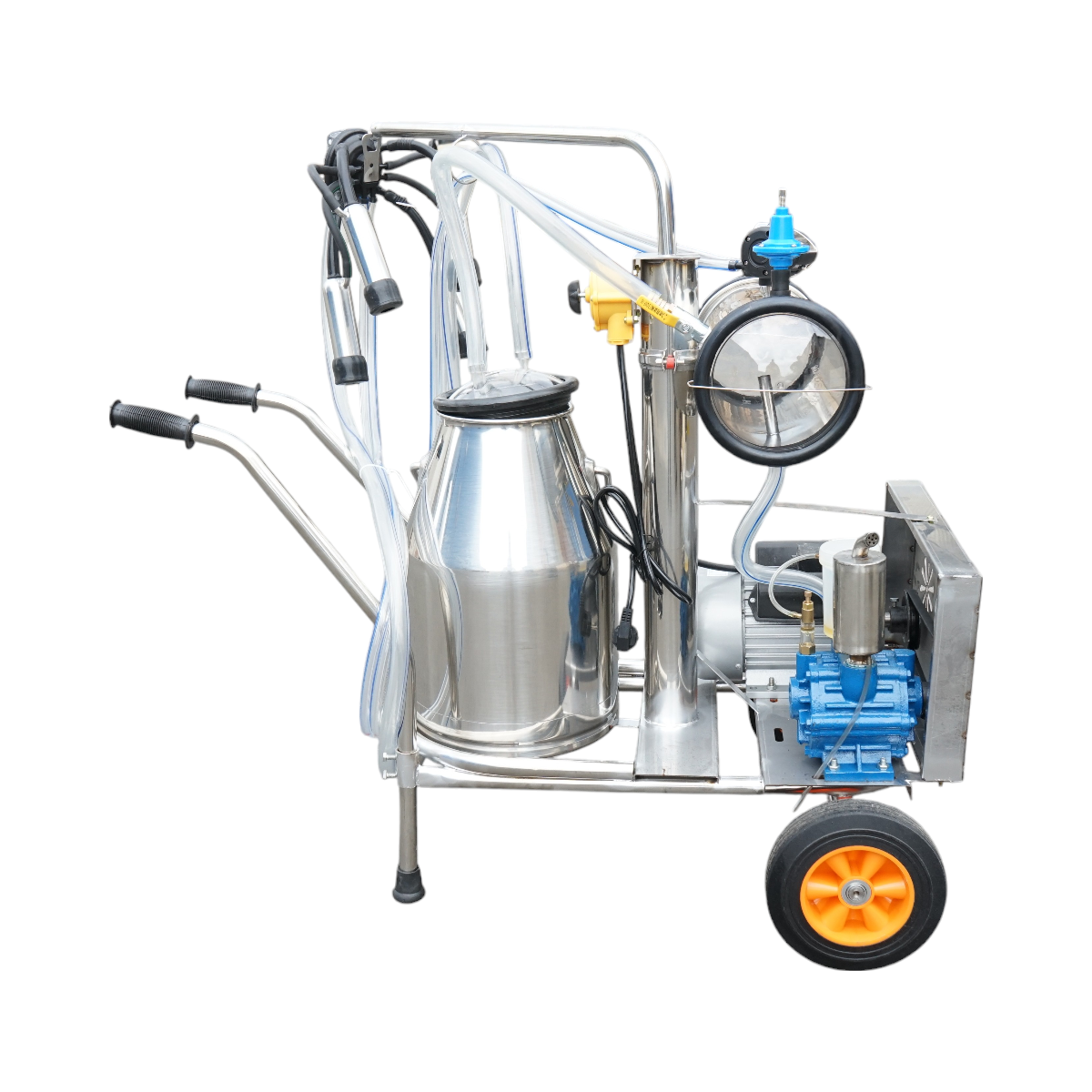 Aparat de muls vaci 1 post 750W, 220V bidon inox 25L, grup de muls cu 4 mansoane, presiune vid 40-50 kPa, pulsatii 60-80 cpm - imagine 2