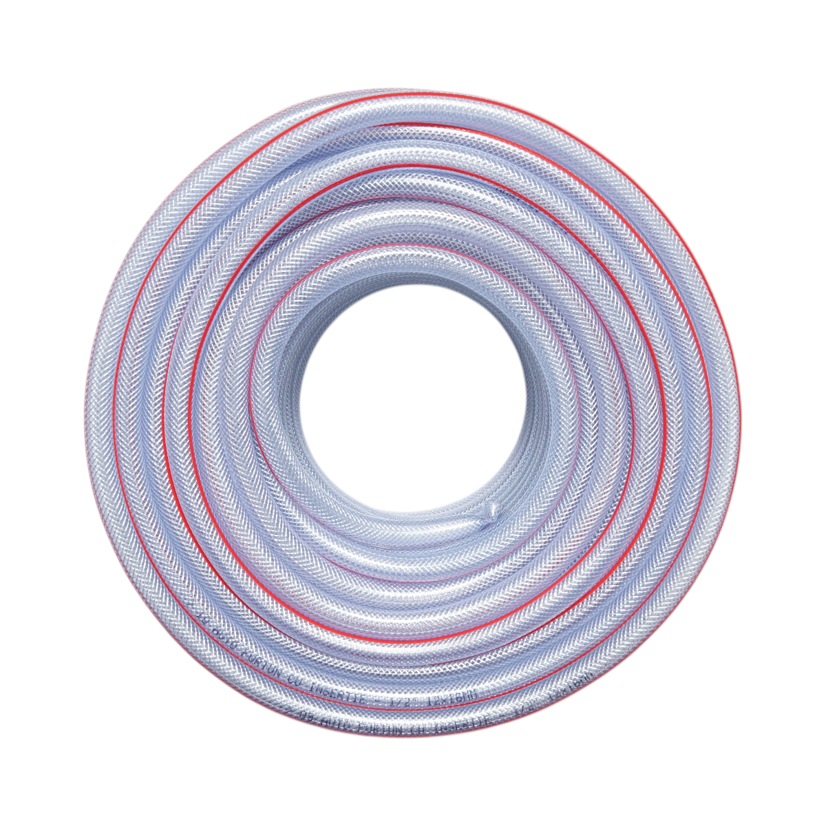Furtun gradina PVC transparent 1/2 inch, PN7 bar, 12x16mm cu insertie textila impletita 50m/rola - imagine 2
