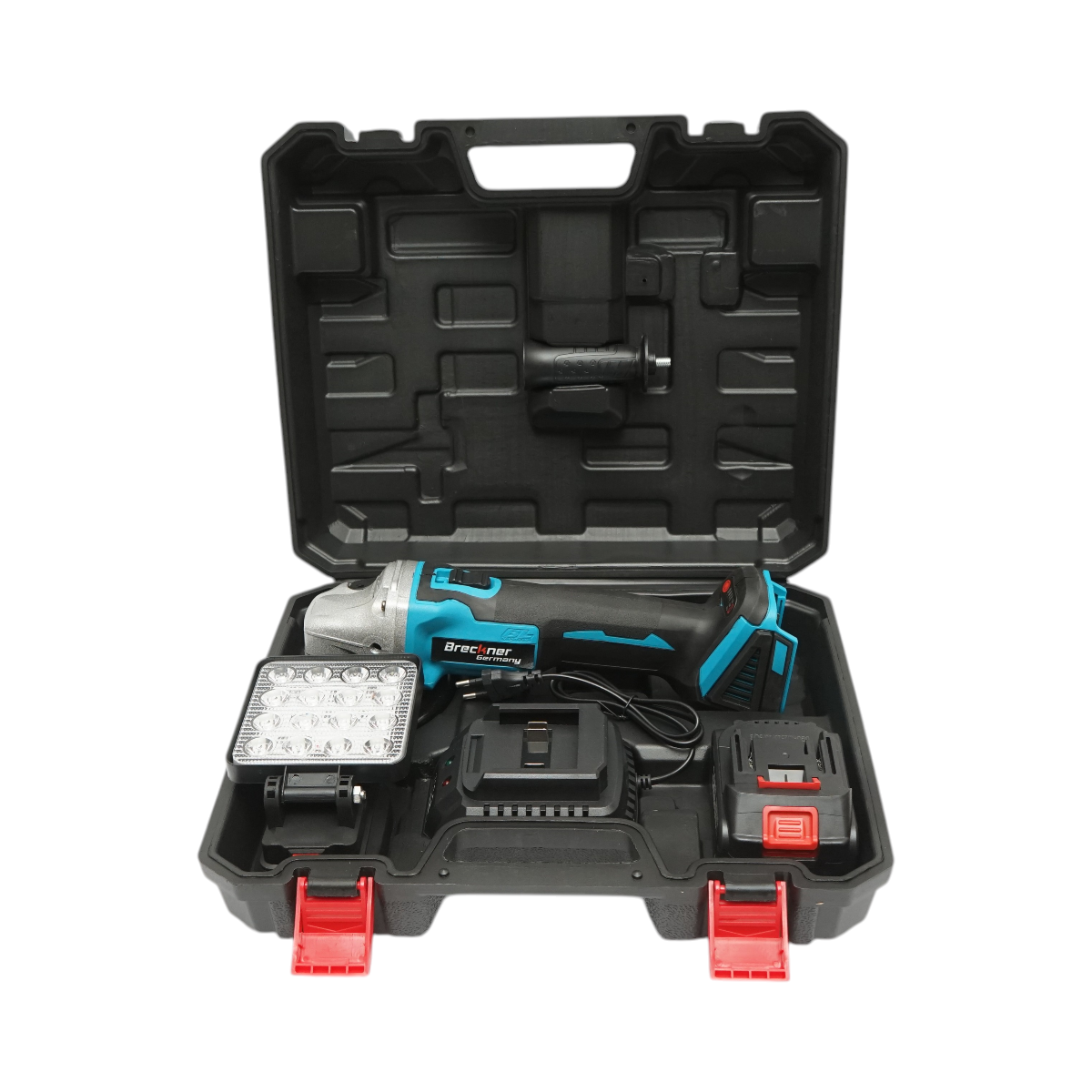 Polizor unghiular cu acumulator 21V, 4Ah Li-ion, disc 125mm, motor fara perii (brushless), proiector LED inclus Breckner Germany - imagine 2