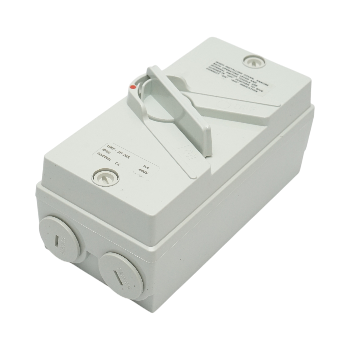Intrerupator izolator 3P, 440V AC, 20A ON/OFF cu protectie IP66 - imagine 2