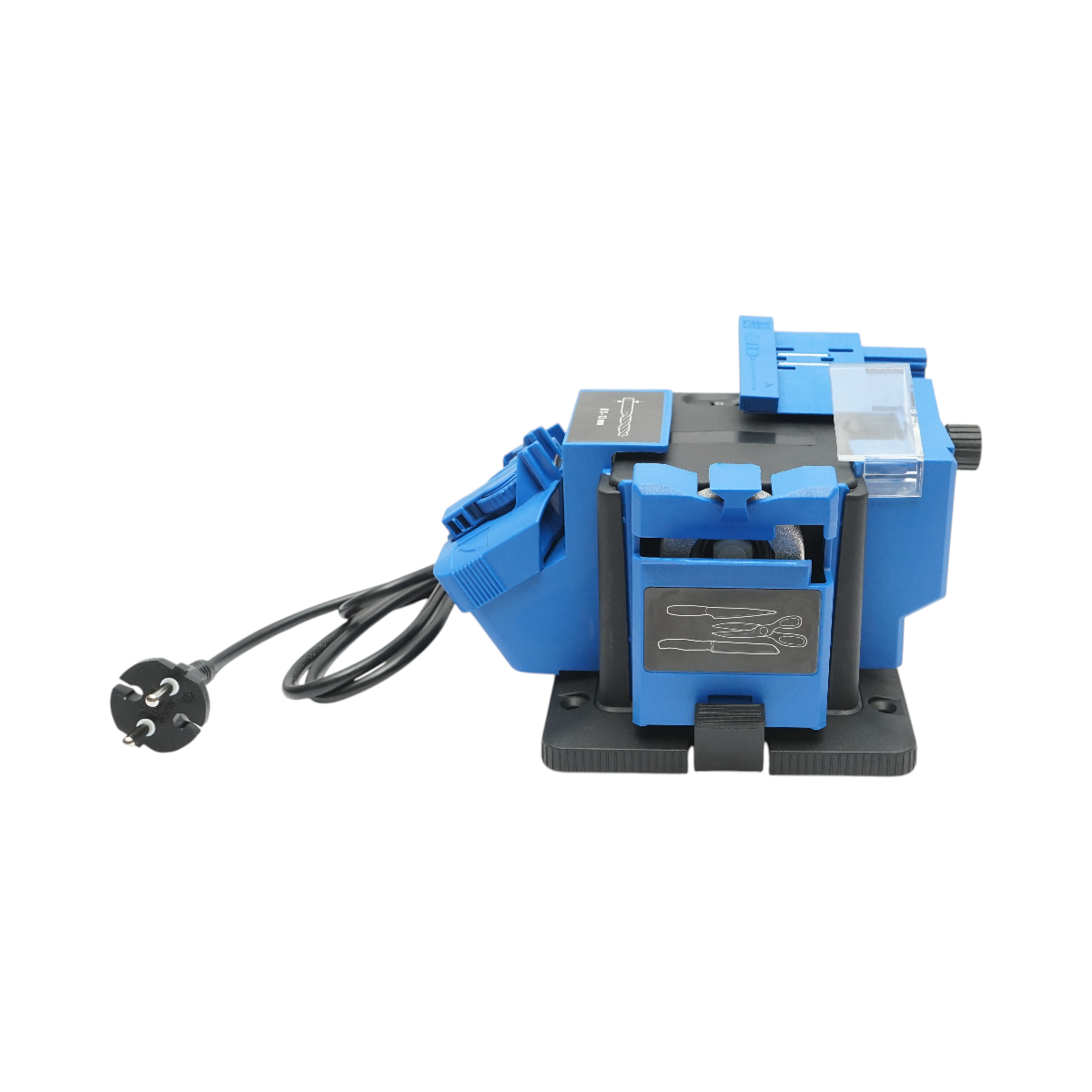 Masina de ascutit cutite electrica 220V, 65W, 7000rpm, unghi 15-50°, latime ascutire 6-51mm, burghie 3-13mm, foarfece, dalti, rindele - imagine 2