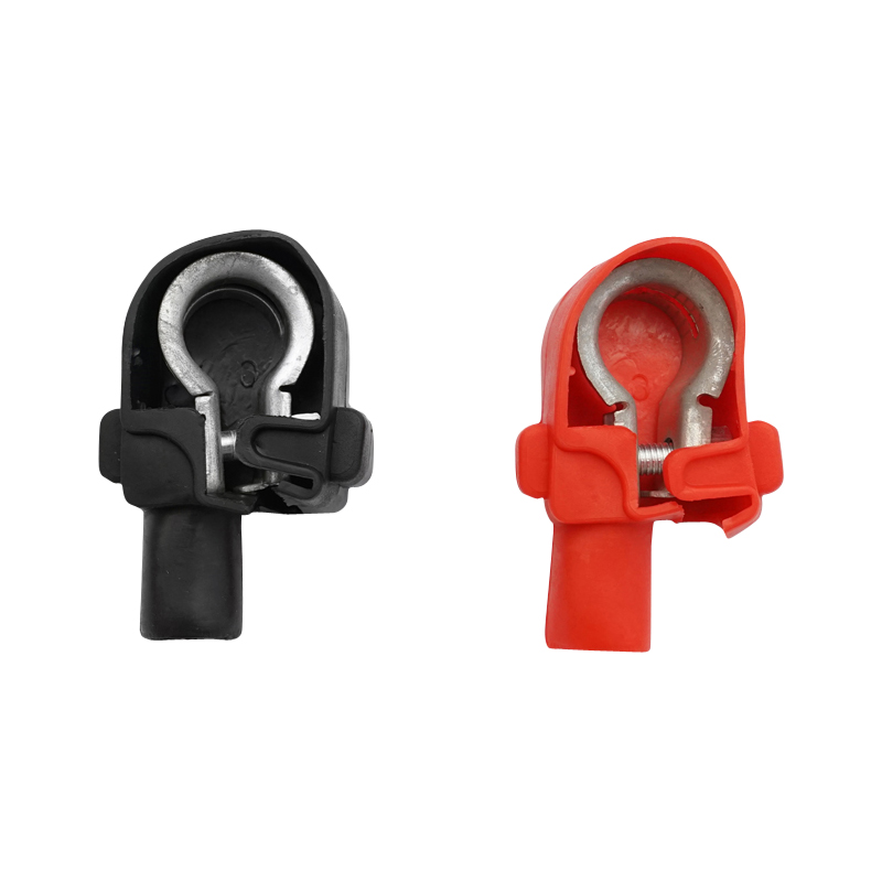 Set borne baterie cu clema si protectie cauciuc rosu si negru Breckner Germany - imagine 2