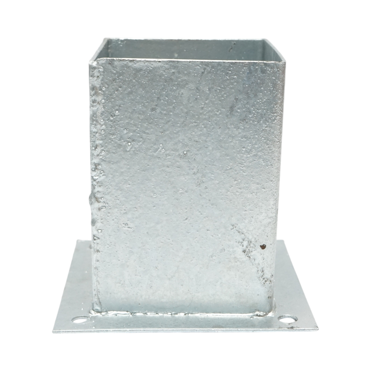 Suport stalp patrat aplicat 101x101x150mm, grosime 2mm, otel zincat - imagine 2