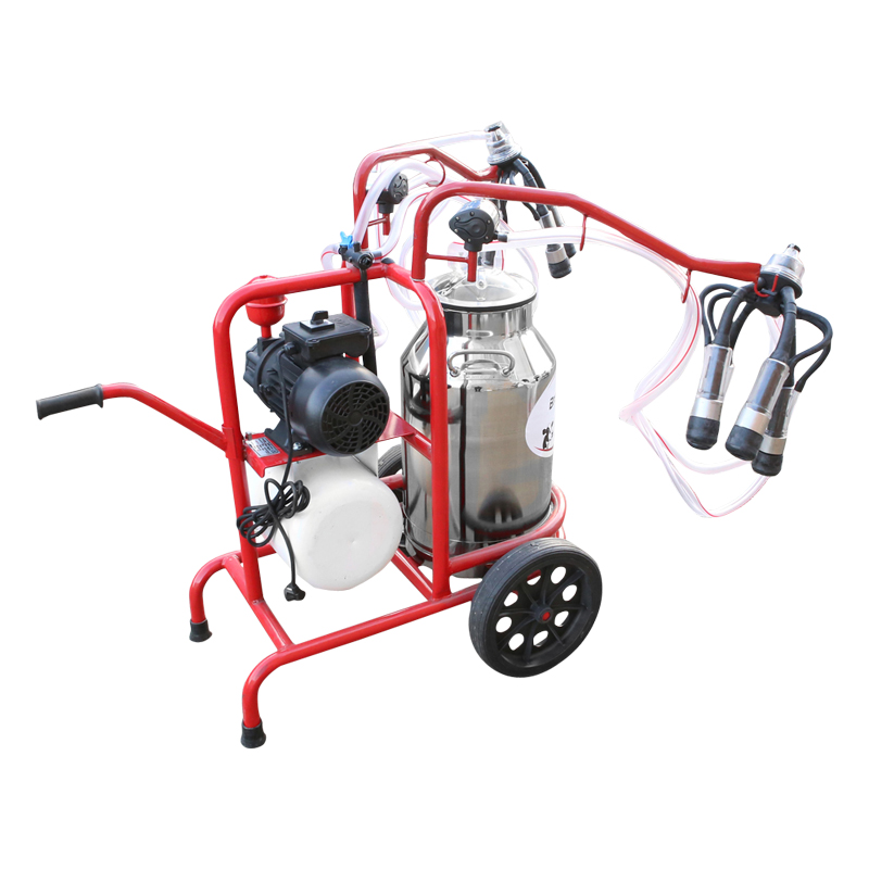 Aparat de muls vaci 2 posturi bidon 40L inox cu butelie, vacuum rezervor Breckner Germany - imagine 2