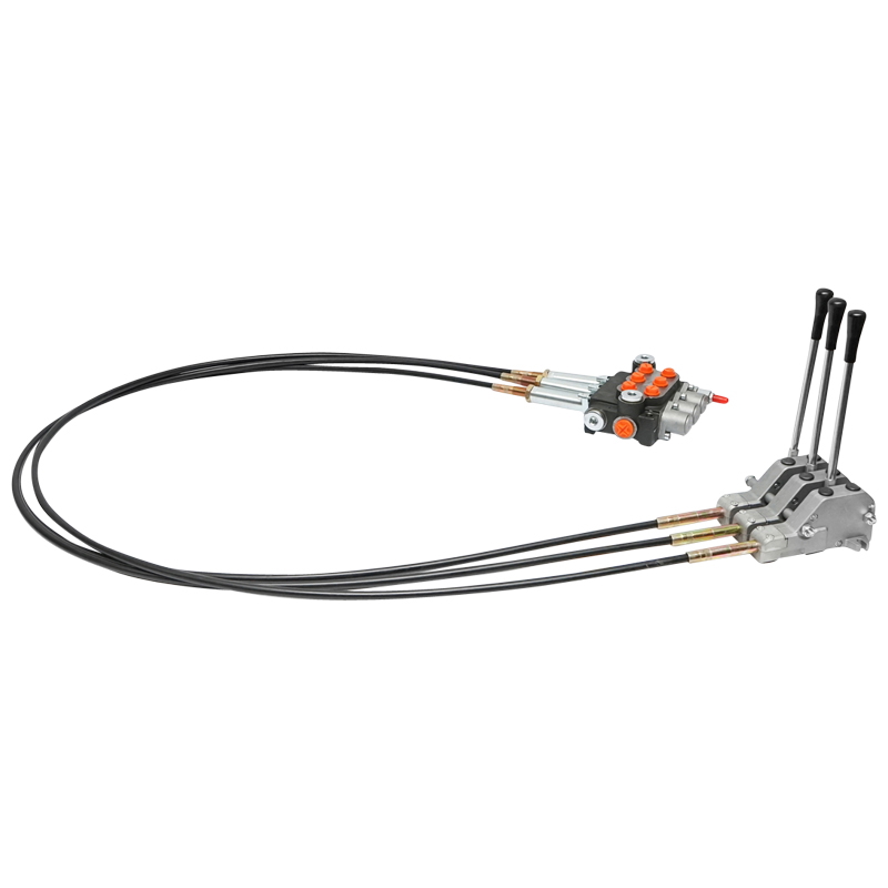 Distribuitor hidraulic cu 3 manete, lungime cablu 2m presiune 250 bar debit 40L/min Breckner Germany - imagine 2