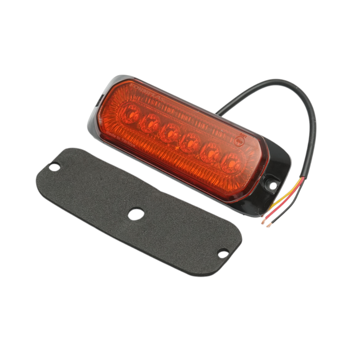 Lampa laterala stroboscopica LED 12-24V galbena 9 functii 132x46x19mm FR1287 - imagine 2