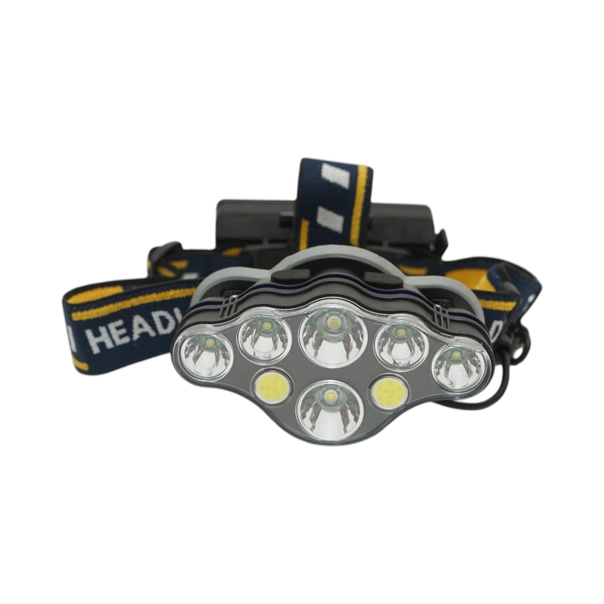 Lanterna frontala de cap cu 8 LED-uri, 3 moduri iluminare, baterie 2200mAh reincarcabila USB Crownman - imagine 2