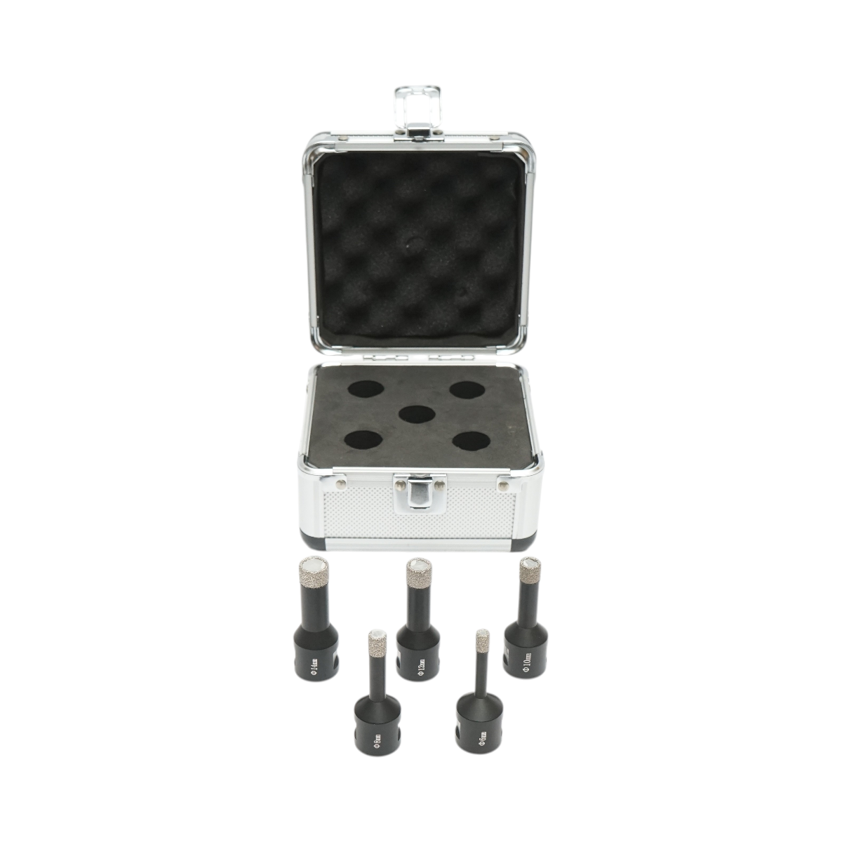 Set 5 carote diamantate 6, 8, 10, 12, 14mm, filet interior M14 pentru placi ceramice, marmura, granit Breckner Germany - imagine 2
