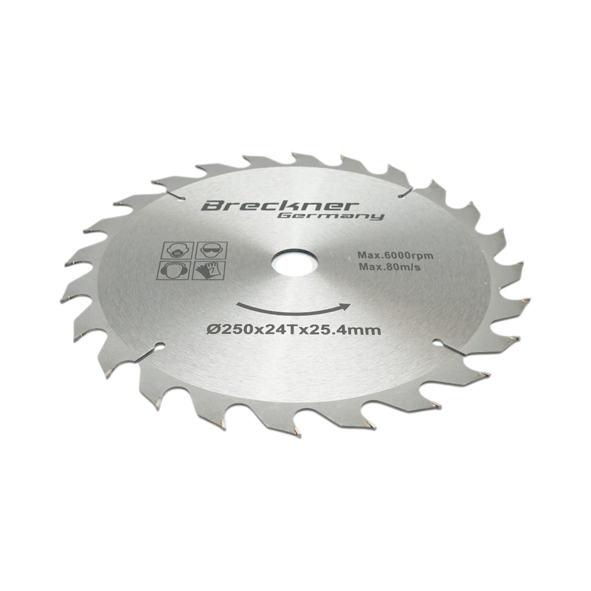 Disc circular vidia pentru lemn 250x25.4mm, 24 dinti, turatie maxima 6000rpm Breckner Germany - imagine 2