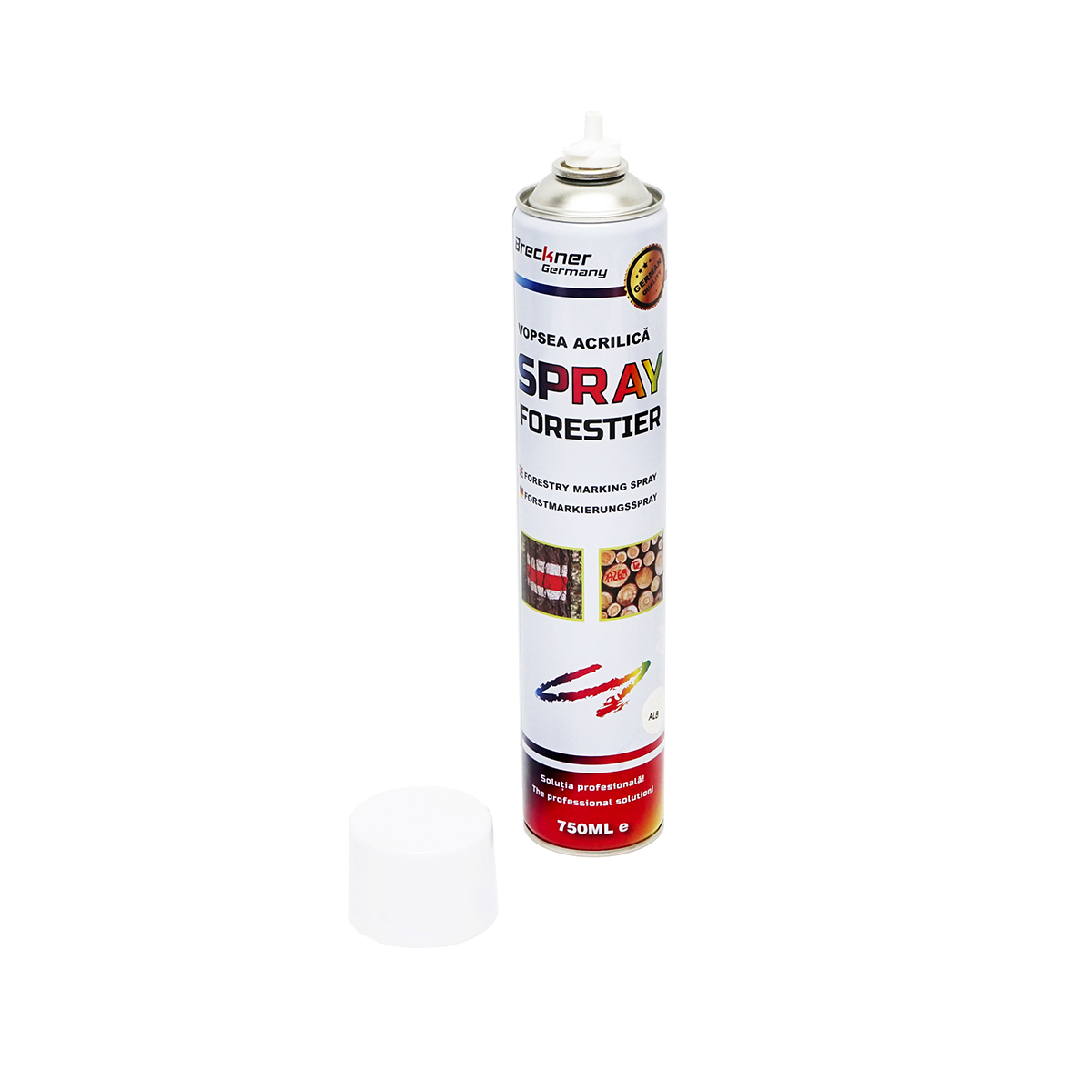 Vopsea spray marcaj forestier alb 750ml Breckner Germany - imagine 2