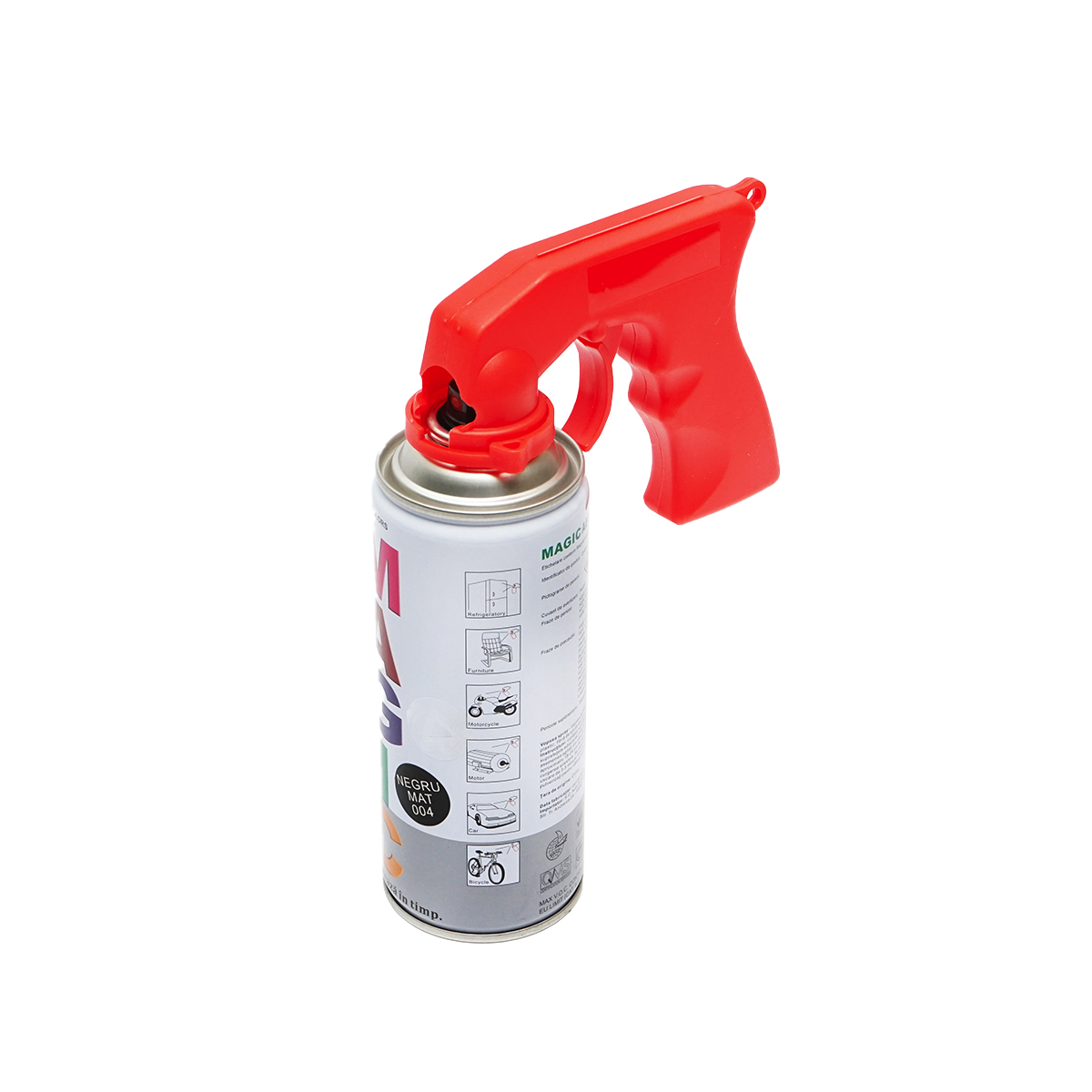 Maner rosu pistol pulverizare pentru tub spray vopsea - imagine 2