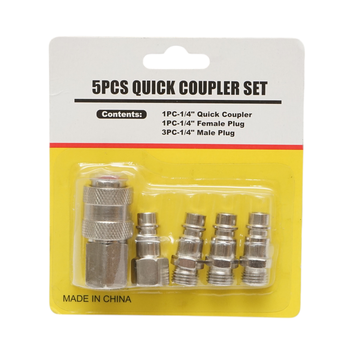 Set 5 cuple rapide 1/4 pentru furtunuri aer comprimat si scule pneumatice - imagine 2