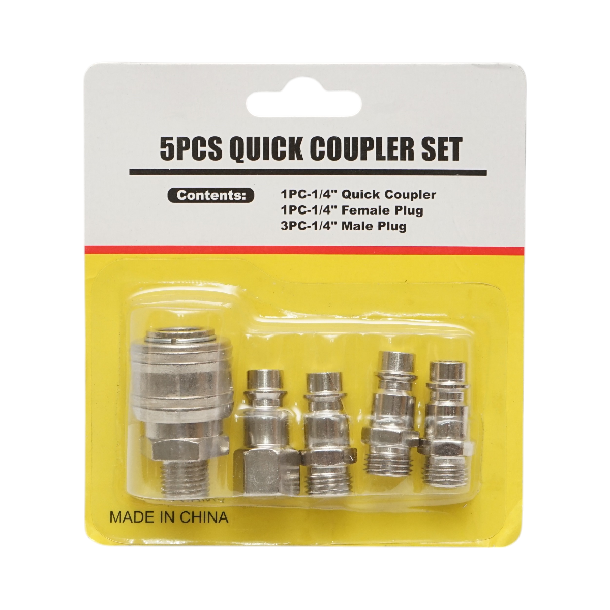 Set 5 cuple rapide 1/4 pentru furtunuri aer comprimat si scule pneumatice - imagine 2