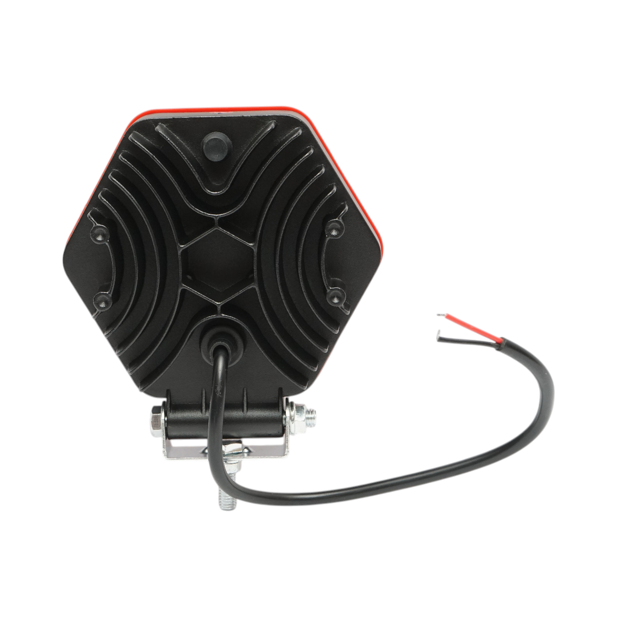 Lampa proiector hexagonal cu grilaj metalic rosu, 9 LED-uri, unghi de radiere 30, DC 10-80V 27W Breckner Germany - imagine 2