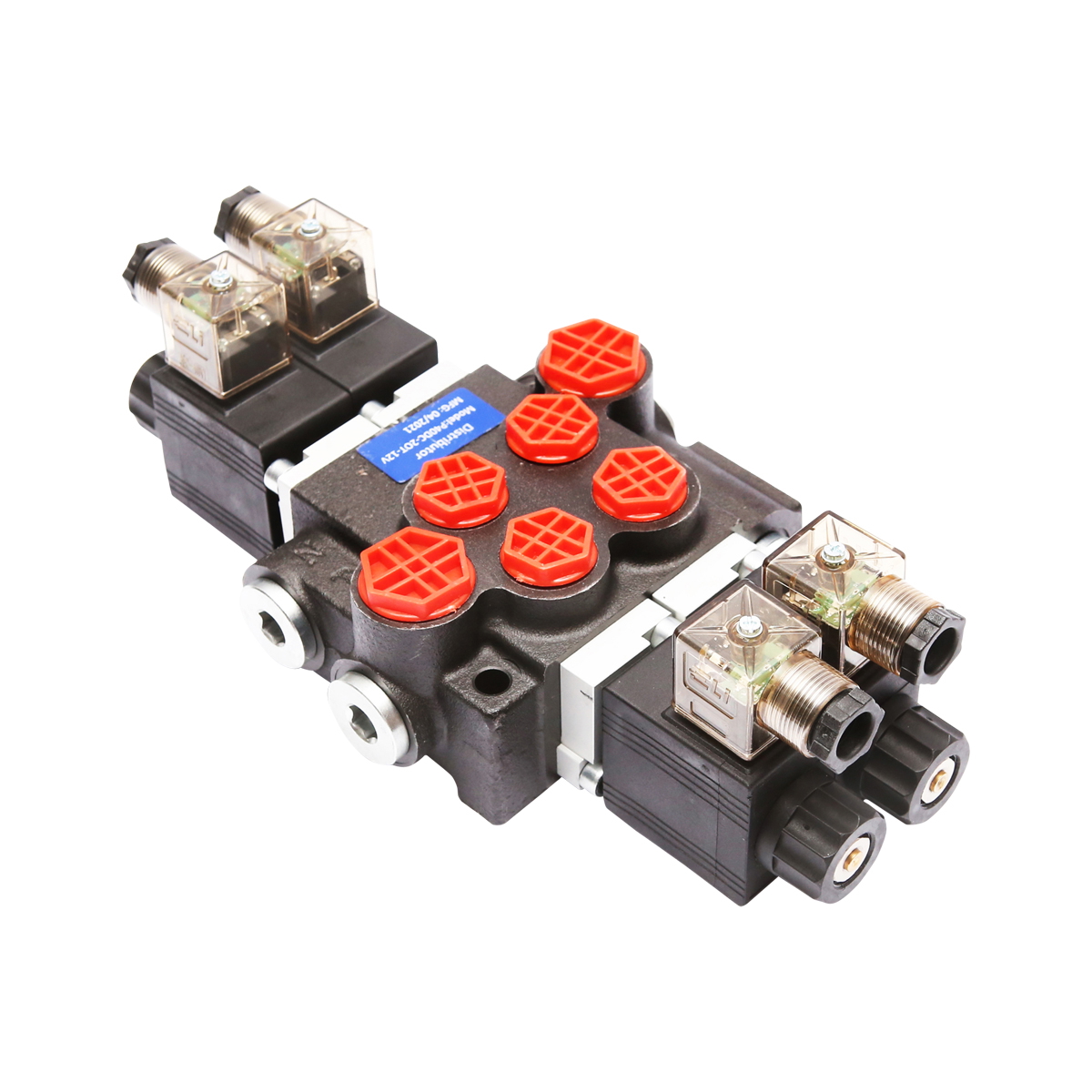 Distribuitor hidraulic P40 electromagnetic cu 2 cai, 12V Breckner Germany - imagine 2