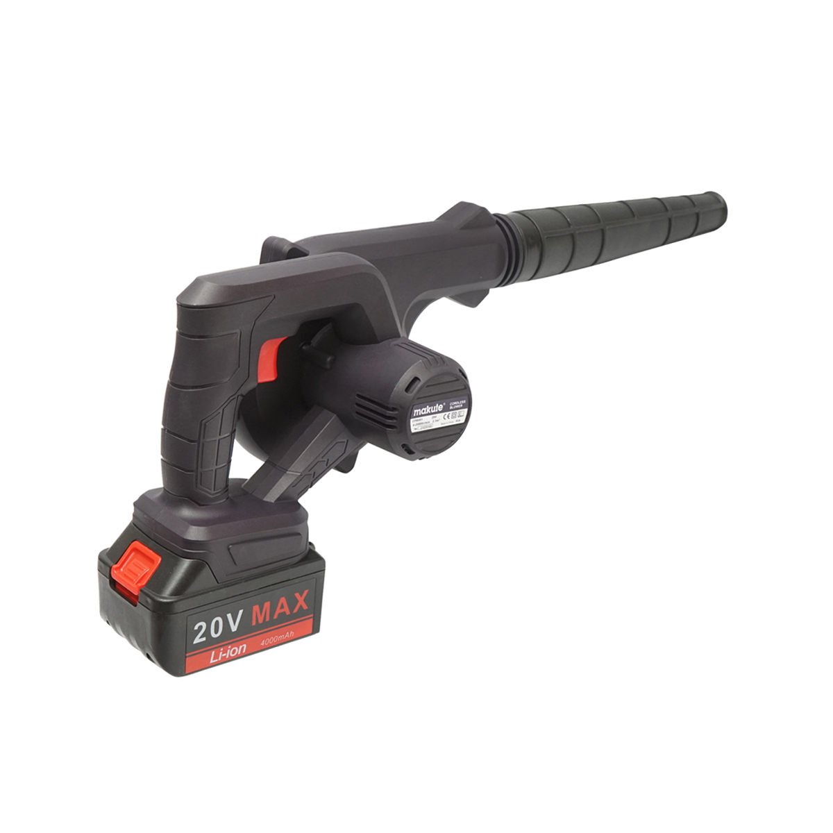 Suflanta aer si aspirator cu acumulator 20V/4000mAh si incarcator 220V/50-60Hz, debit aer 2.3m3/min, 20000rot/min Makute - imagine 2