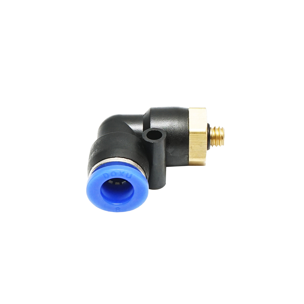 Mufa reductie rapida cotita din plastic pentru furtun fi 8mm si filet metalic M6 - imagine 2