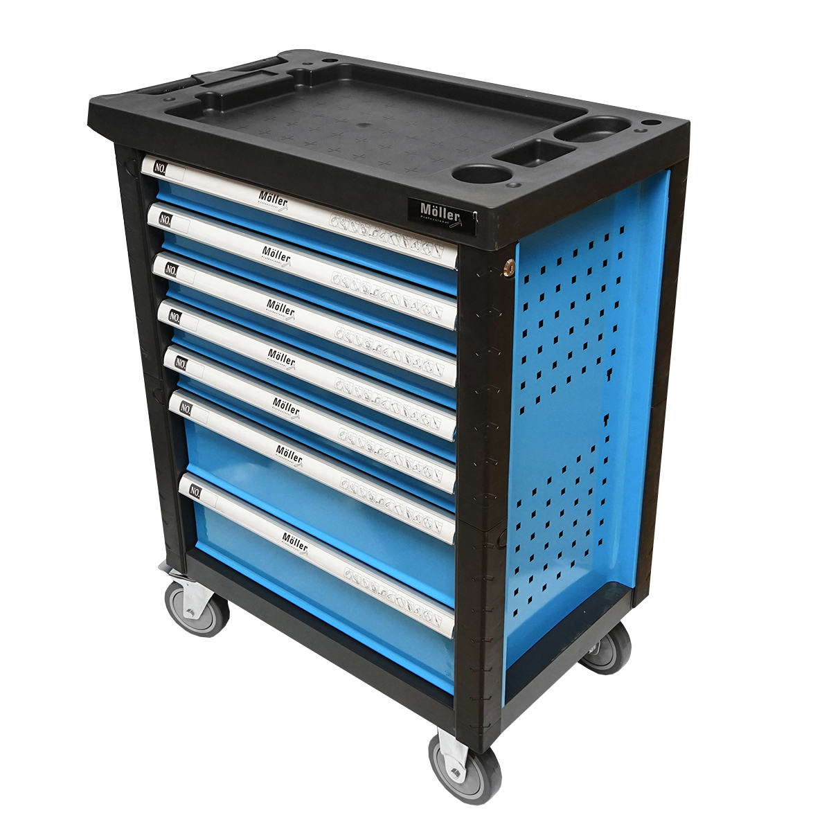 Dulap carucior pentru scule metalic cu 7 sertare echipat cu 496 piese - imagine 2