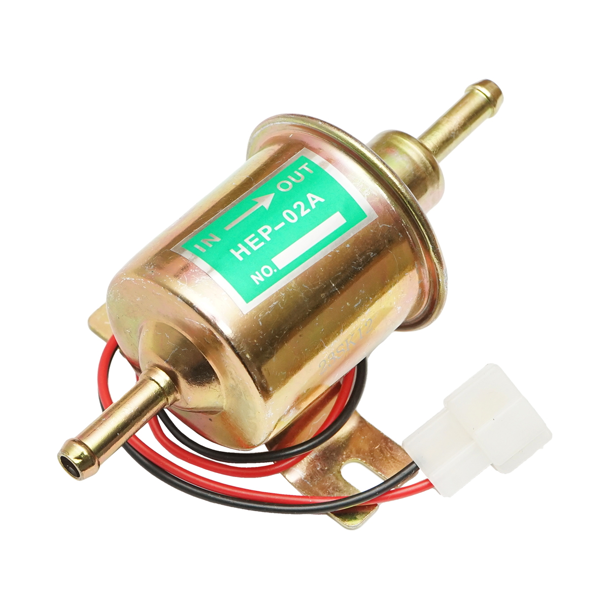 Pompa alimentare electrica universala cu filtru incorporat, 12V, L=145mm, fi 8mm pentru motorina/benzina OEM YK-3118, HEP-02A - imagine 2