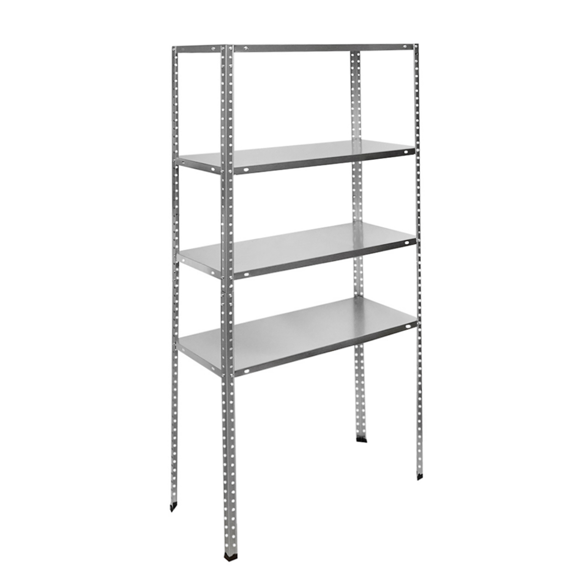 Raft metalic cu 4 polite, 147x75x30cm, 45kg/polita, montaj cu suruburi, galvanizat - imagine 2