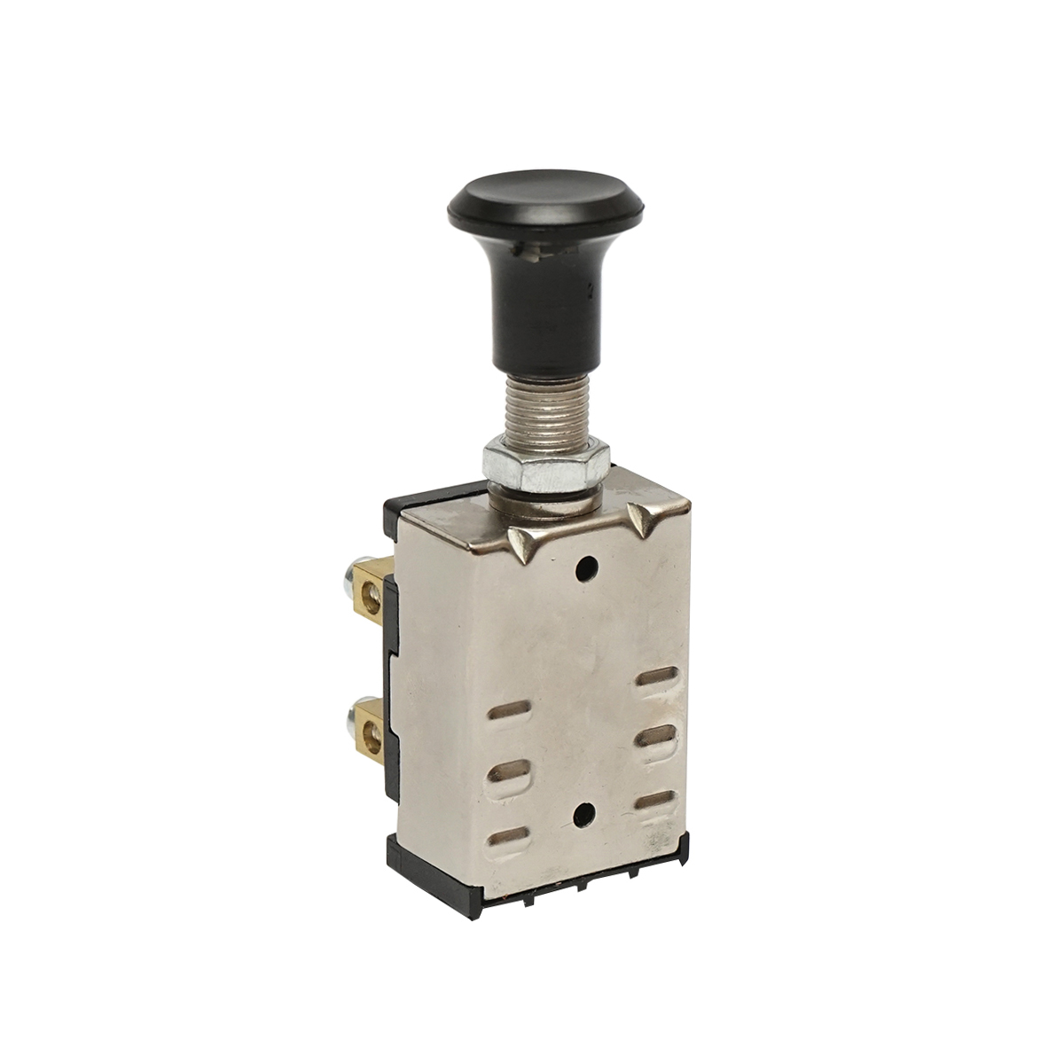 Intrerupator scurt on-off 12V/5A pull switch cu piulita prindere metalica Breckner Germany - imagine 2