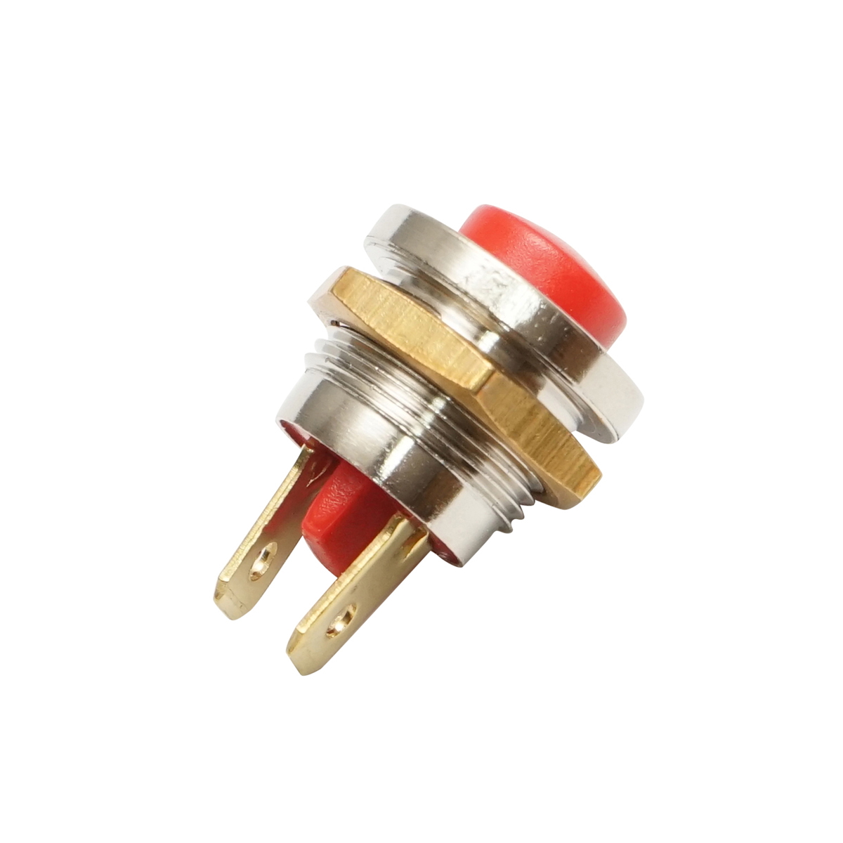 Buton pornire metalic cu revenire, rosu 12-24V DC/10A, 125-250V AC/2A Breckner Germany - imagine 2