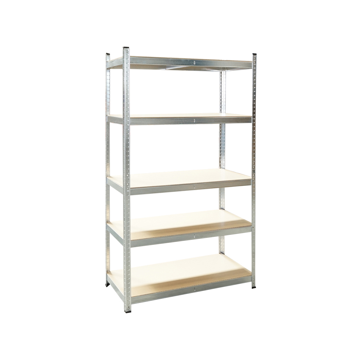 Raft metalic cu 5 polite MDF, 180x100x45cm, 250kg/polita, montaj fara suruburi, galvanizat - imagine 2
