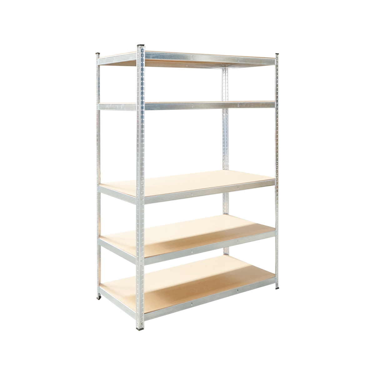Raft metalic cu 5 polite MDF, 180x120x50cm, 300kg/polita, montaj fara suruburi, galvanizat - imagine 2