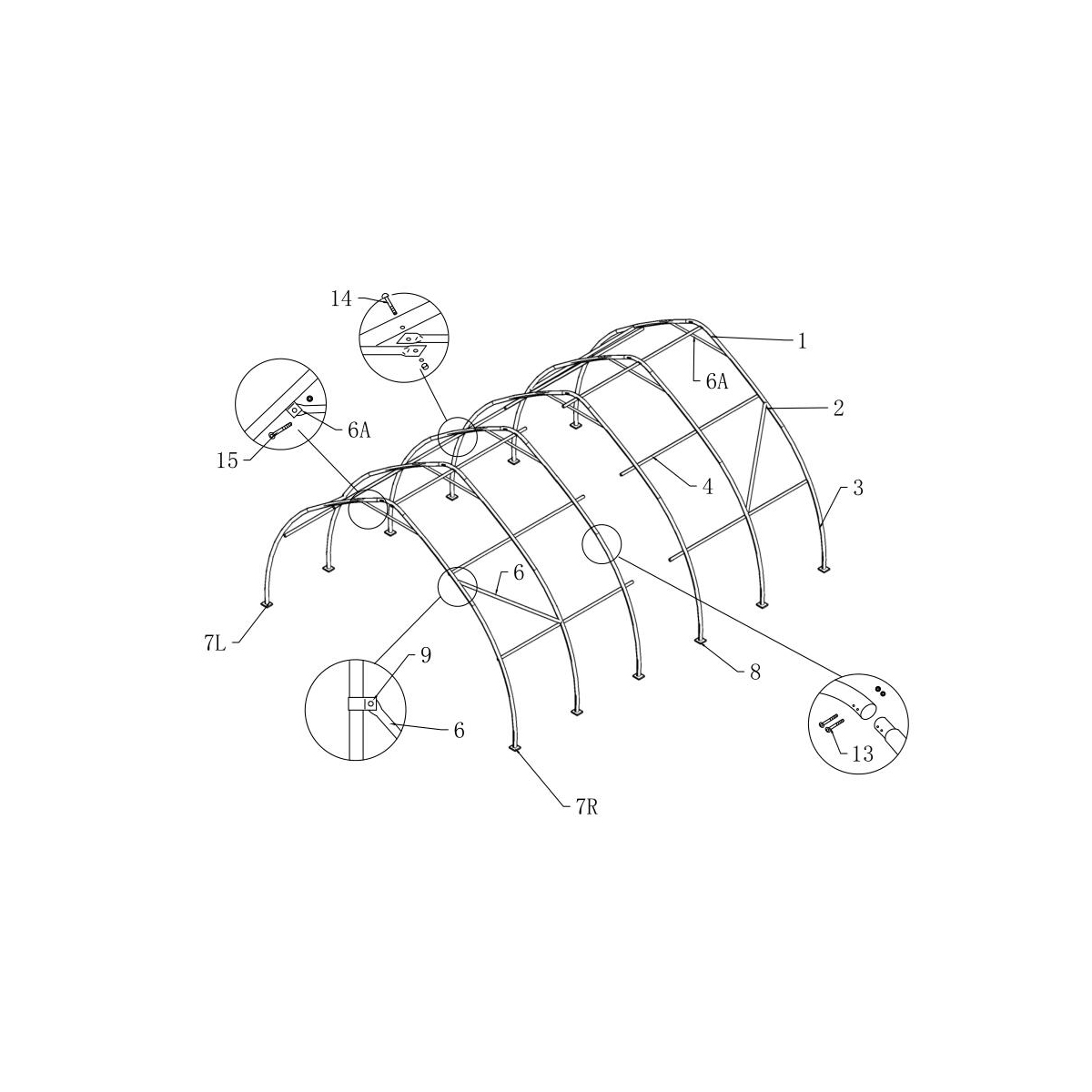 Hala industriala latime 6.1m, lungime 12.2m, inaltime 3.66m din PVC - imagine 2