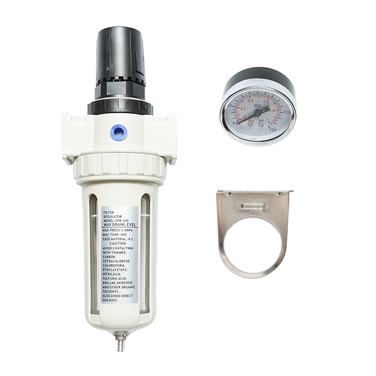 Filtru aer cu regulator de presiune max 1 Mpa, 150 psi Hoteche - imagine 2
