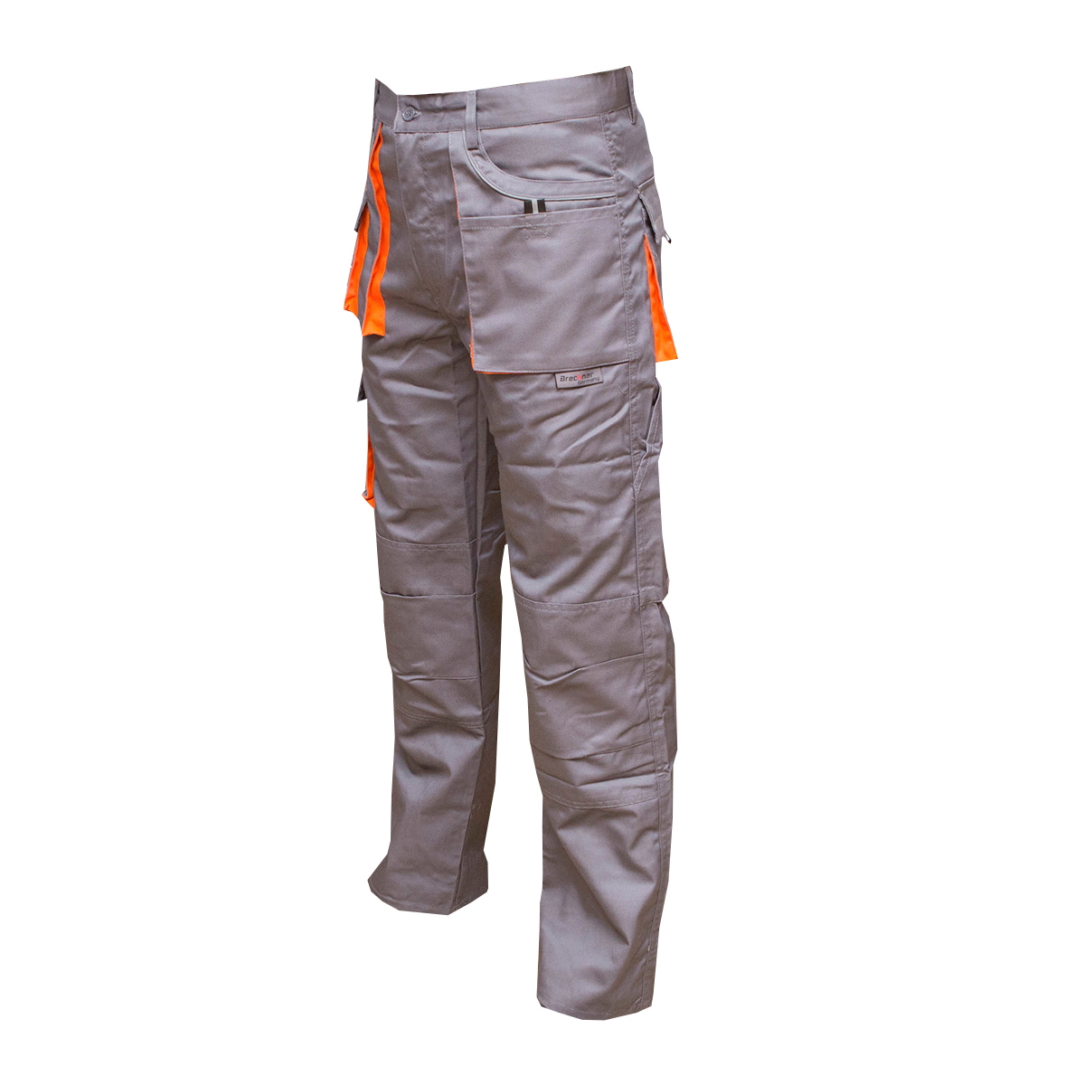 Pantaloni de lucru poliester cu bumbac 235g/m2, gri cu portocaliu marimea 48 Breckner Germany - imagine 2