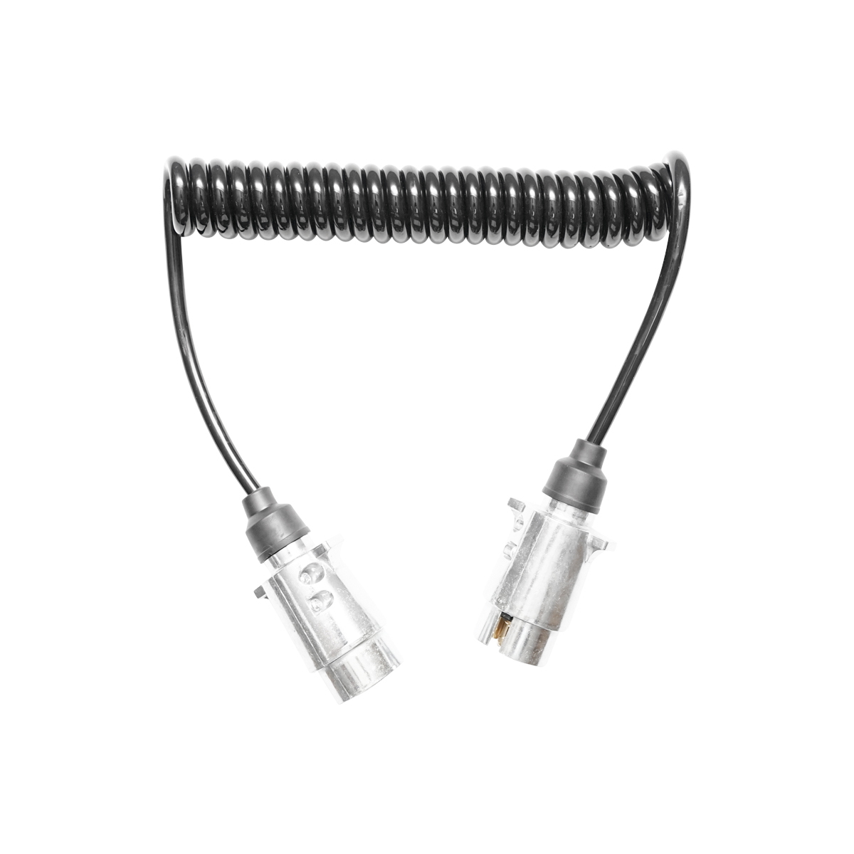 Cablu spiral electric flexibil 2.5M, 7 pini pentru remorca cu 2 fise tata metalice Breckner Germany - imagine 2